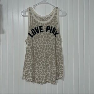VS pink love pink cheetah tank top size medium